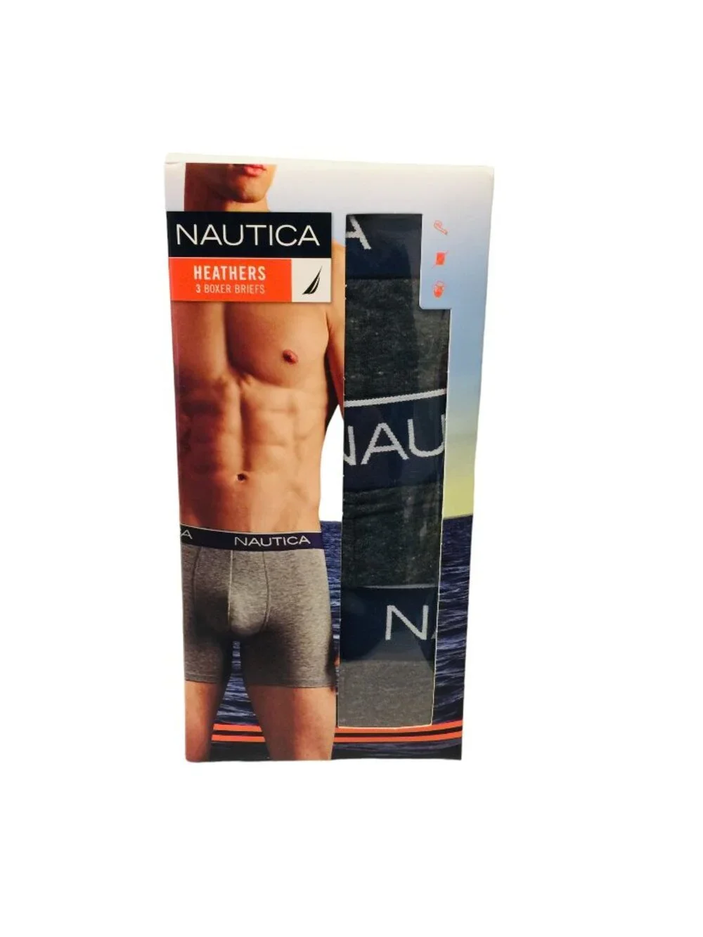 Nautica Men's Heathers Boxer Brief Size XL 40-42 Set of 3 Poly Blend